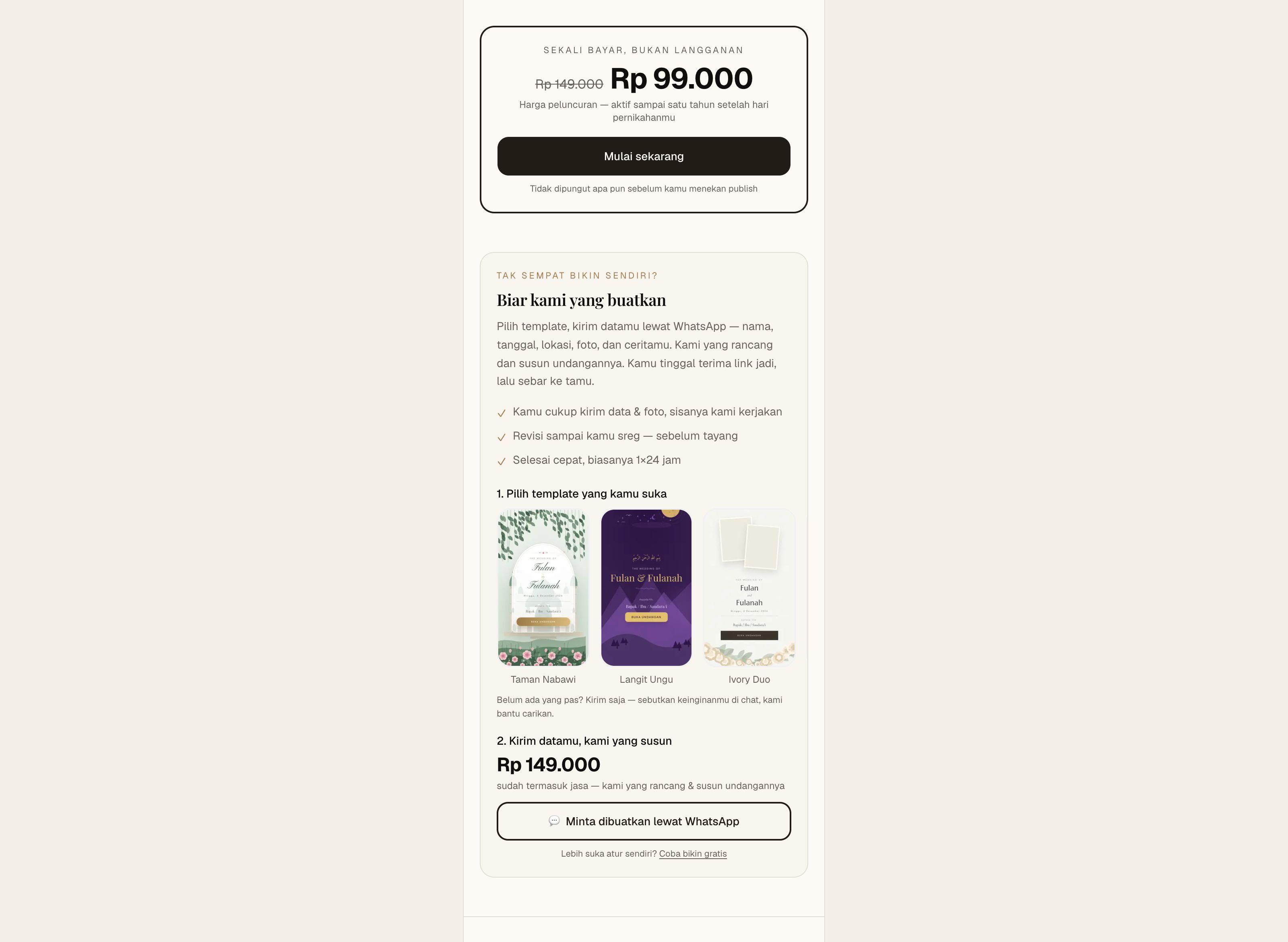 Bersanding app screenshot — Wedding · Consumer SaaS